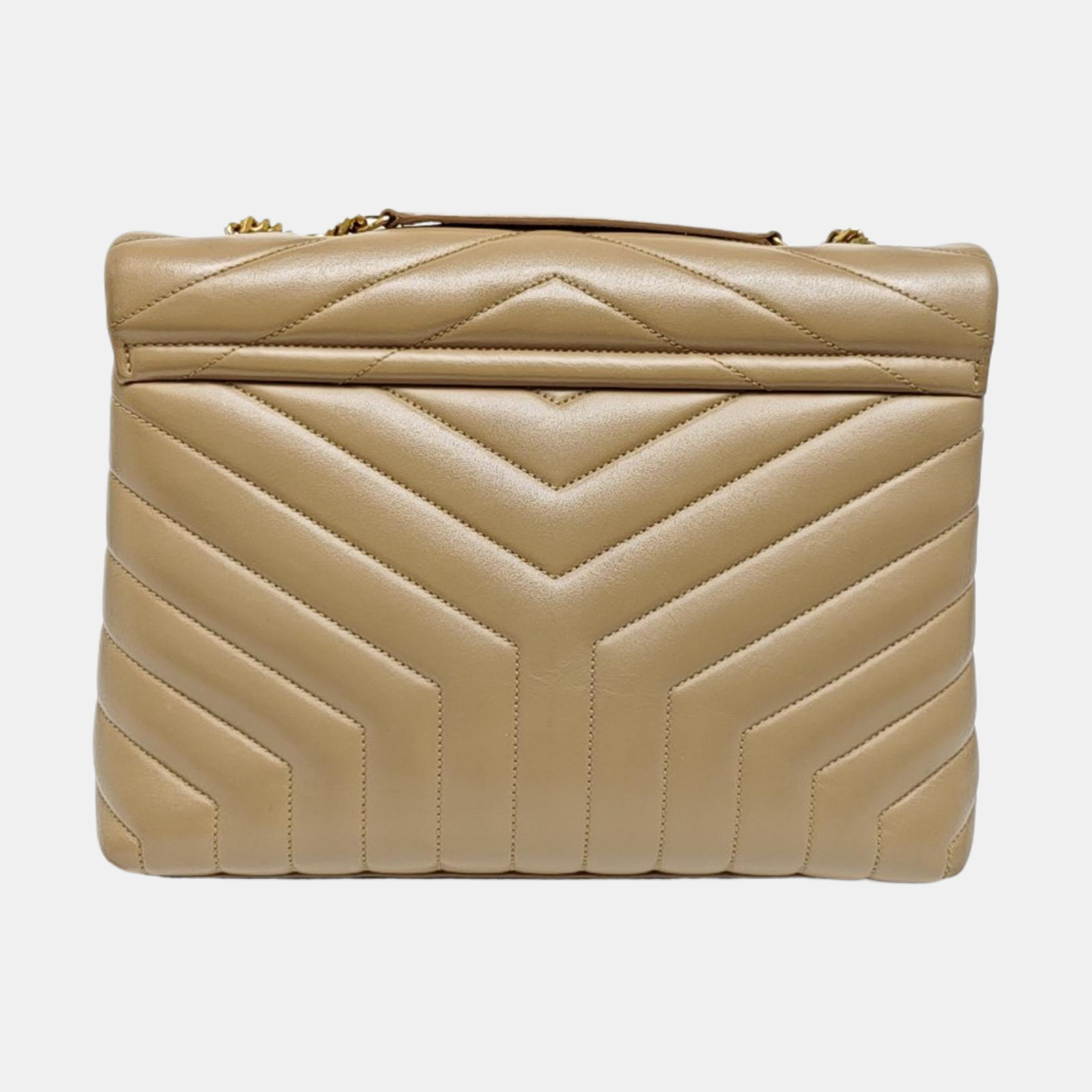 LOULOU Medium Quilted Calfskin Beige