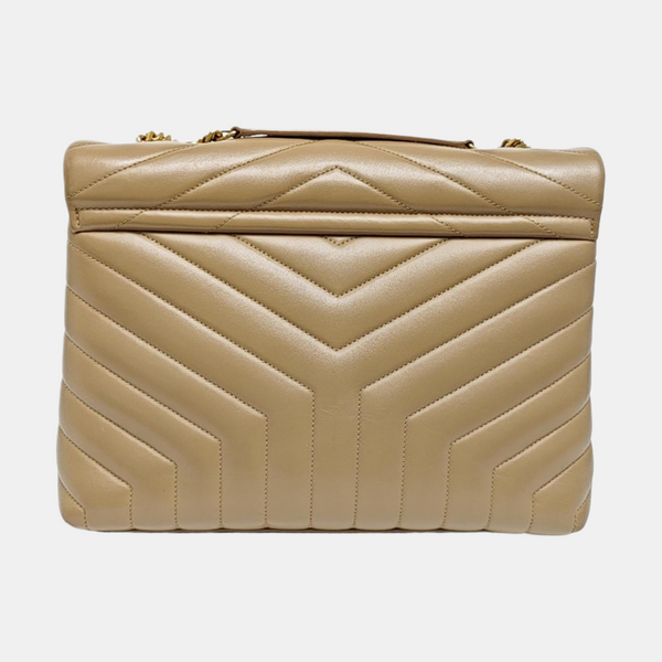 LOULOU Medium Quilted Calfskin Beige