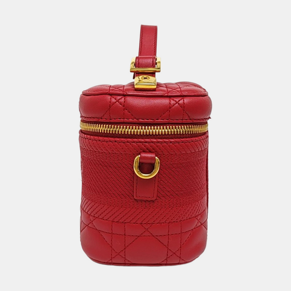 Travel Vanity Small Cannage Lambskin Red