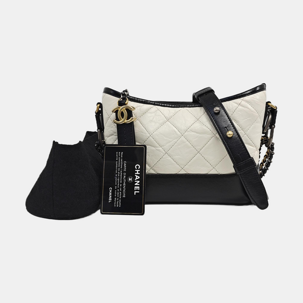 GABRIELLE Small Quilted Calfskin White