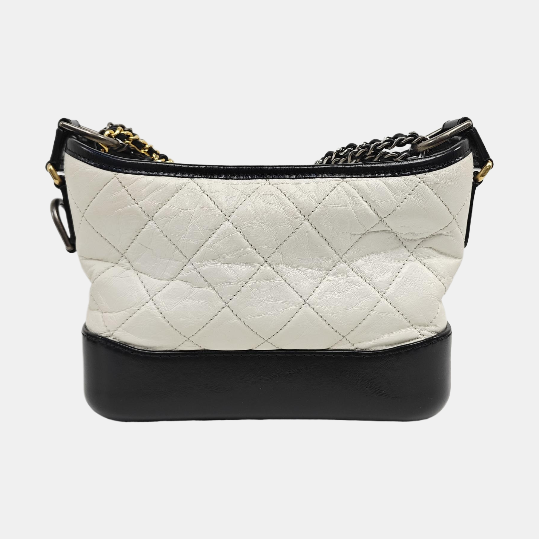 GABRIELLE Small Quilted Calfskin White