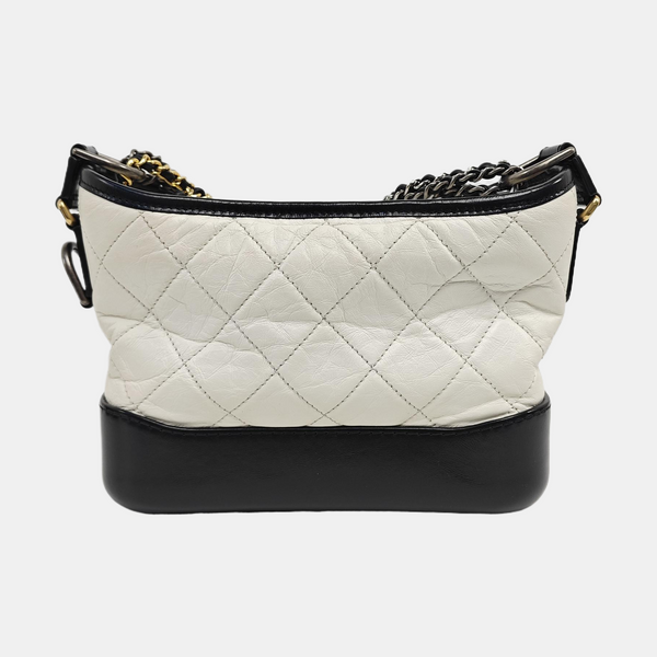 GABRIELLE Small Quilted Calfskin White