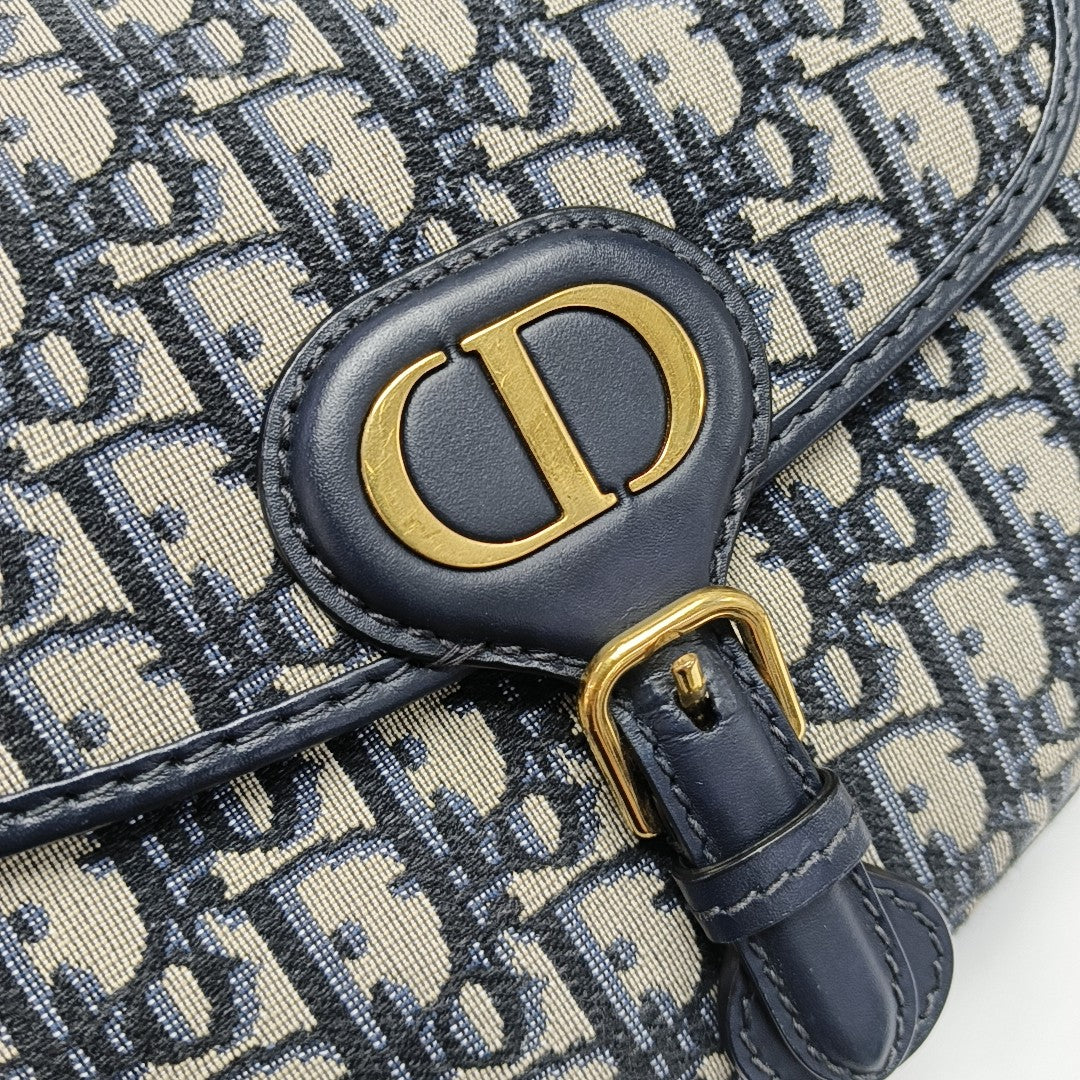 Bobby East-West Medium Oblique Canvas Blue