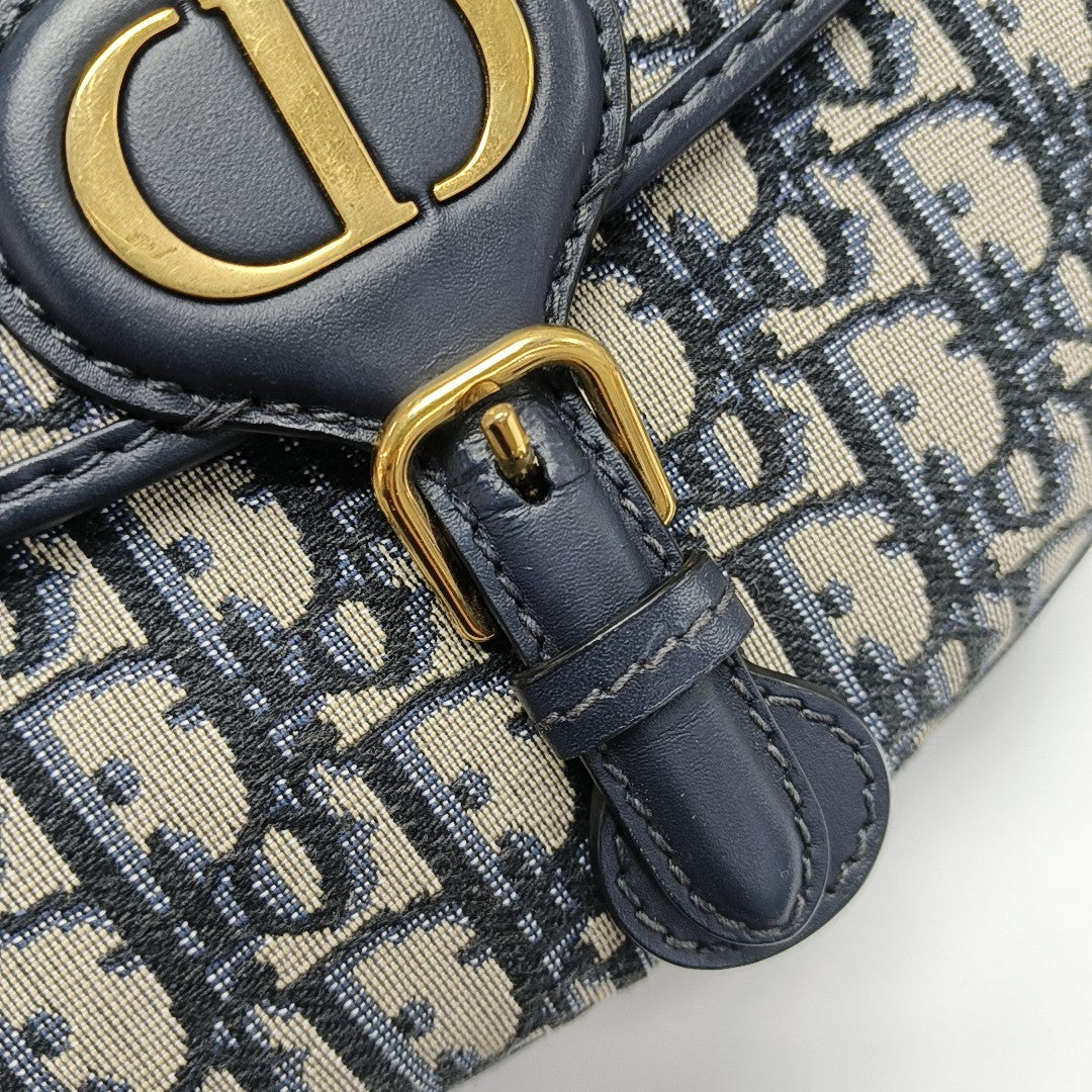 Bobby East-West Medium Oblique Canvas Blue