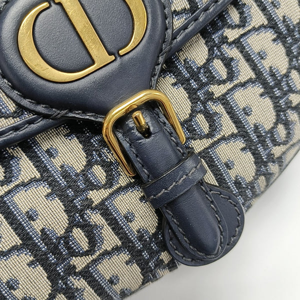 Bobby East-West Medium Oblique Canvas Blue