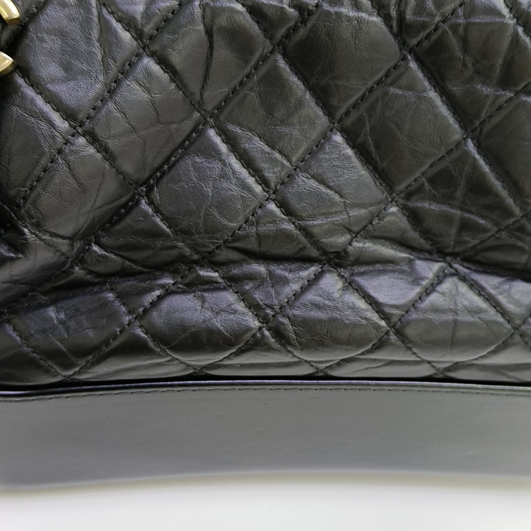 GABRIELLE Large Quilted Calfskin Black