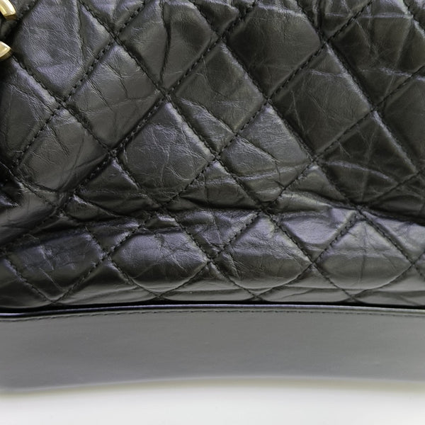 GABRIELLE Large Quilted Calfskin Black