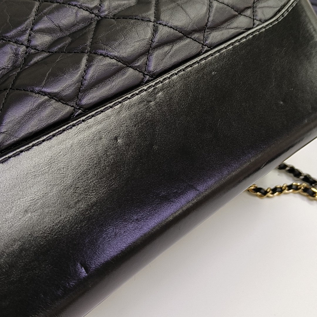 GABRIELLE Large Quilted Calfskin Black