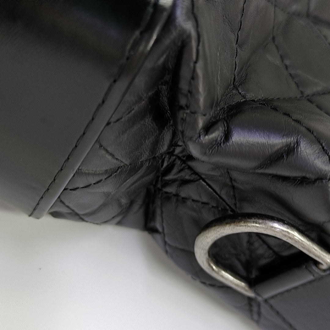GABRIELLE Large Quilted Calfskin Black