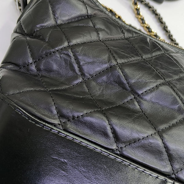 GABRIELLE Large Quilted Calfskin Black