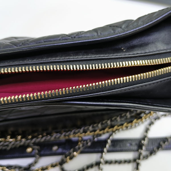 GABRIELLE Large Quilted Calfskin Black