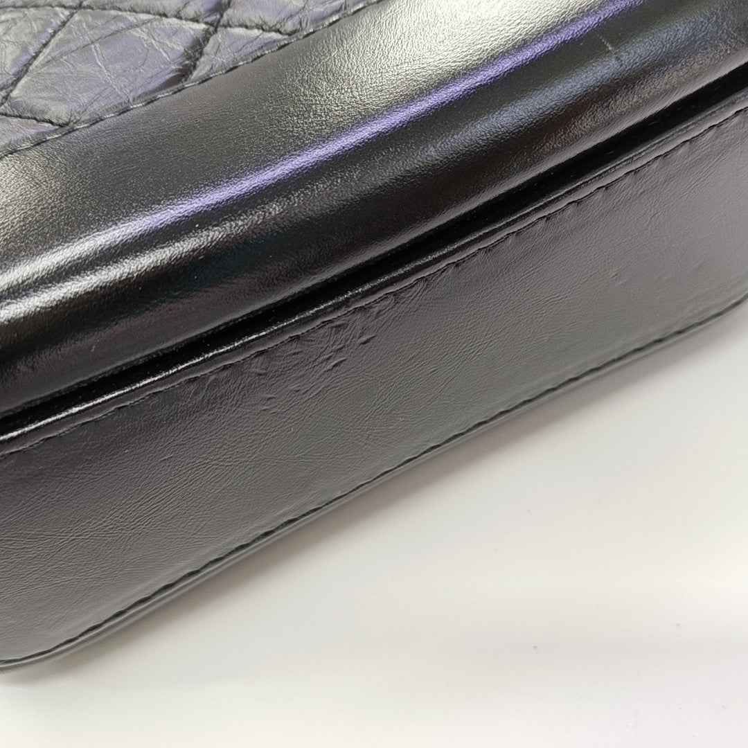 GABRIELLE Small Quilted Vintage Calf Black