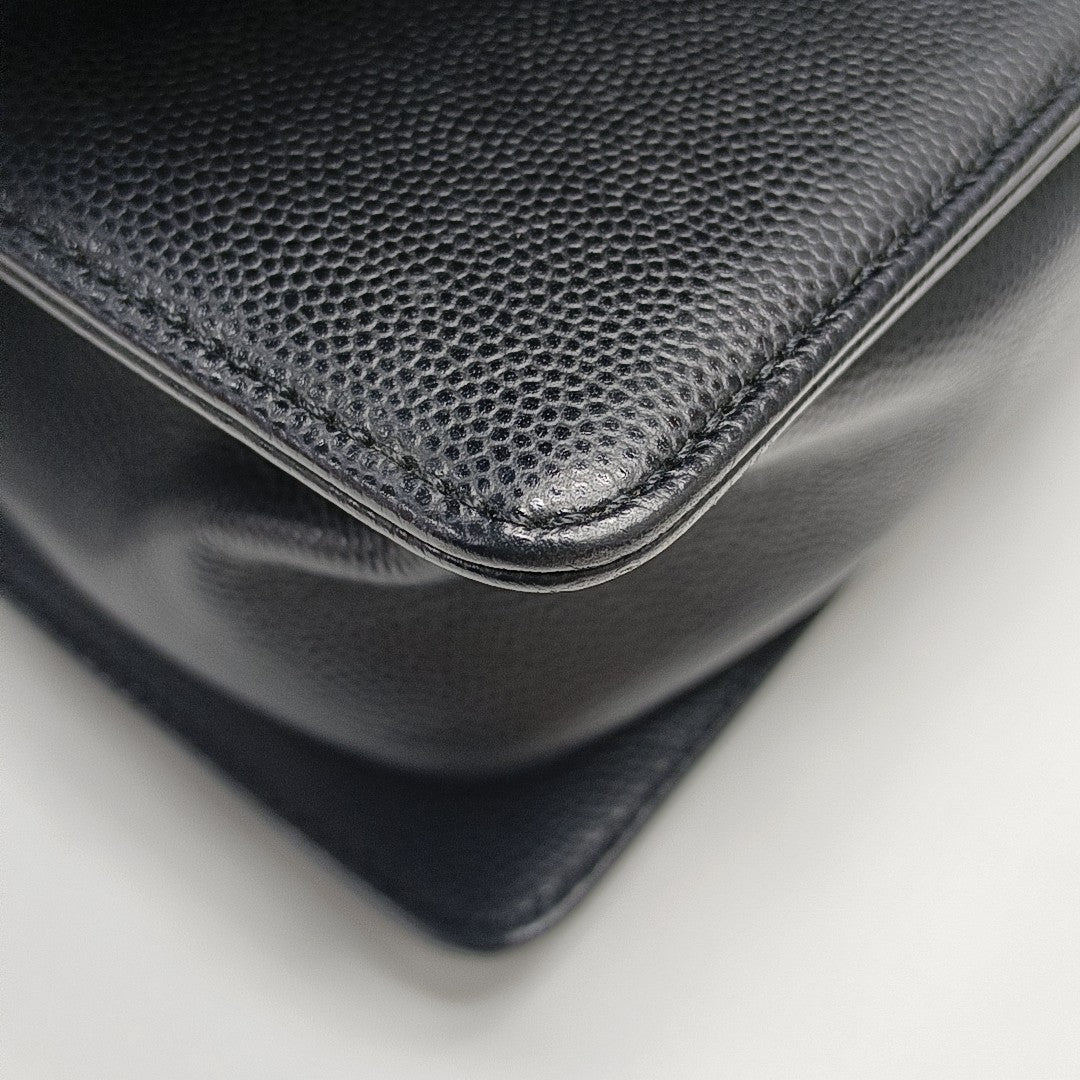 BOY CHANEL Medium Quilted Grained Calfskin Black