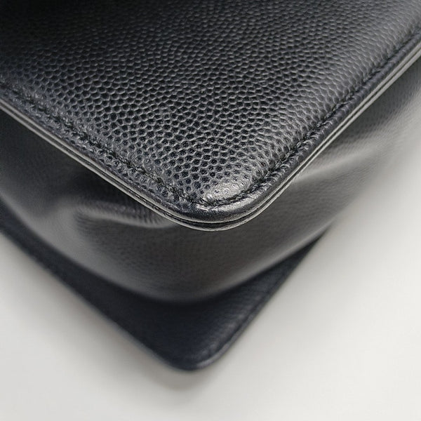 BOY CHANEL Medium Quilted Grained Calfskin Black
