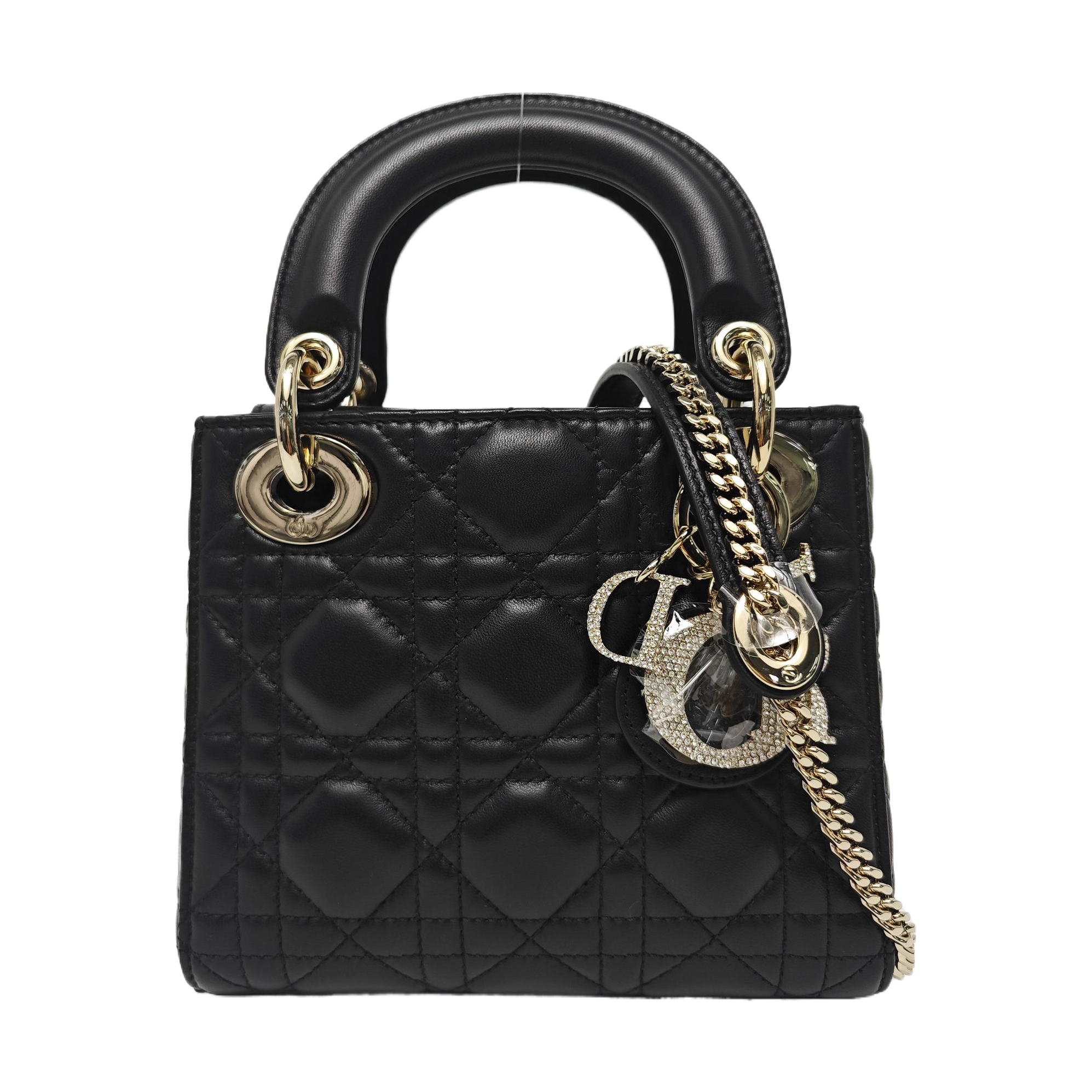 Lady Dior Mini Cannage Lambskin Black