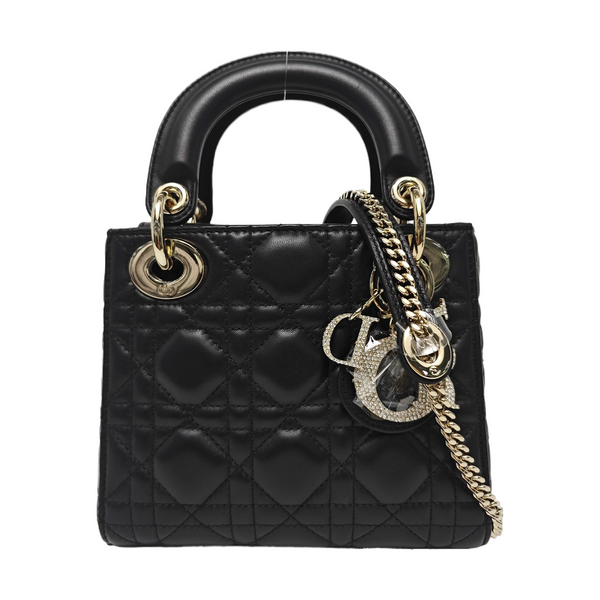 Lady Dior Mini Cannage Lambskin Black