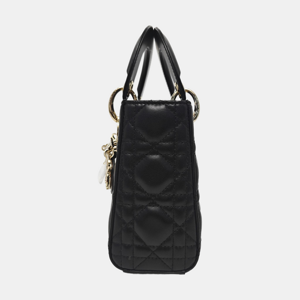 Lady Dior Mini Cannage Lambskin Black