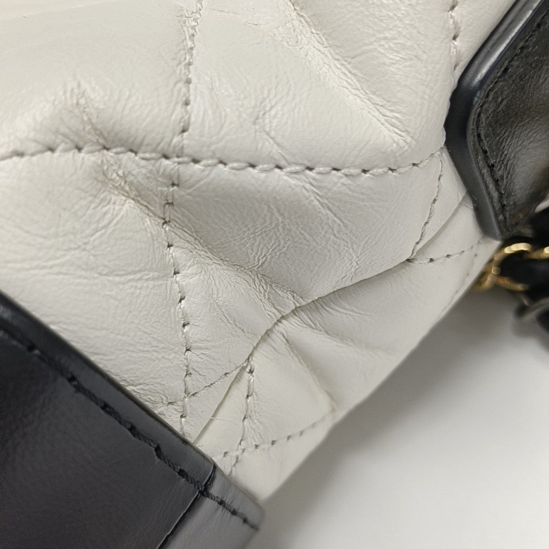 GABRIELLE Small Quilted Calfskin White