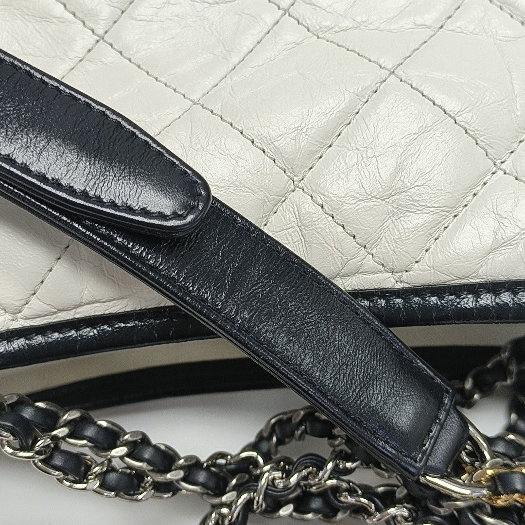 GABRIELLE Small Quilted Calfskin White