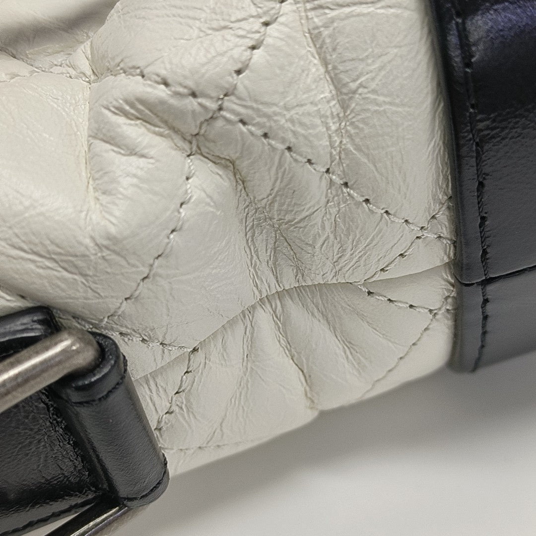 GABRIELLE Small Quilted Calfskin White