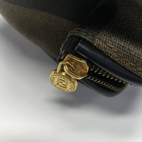 Coated Canvas Top Handle Bag Brown