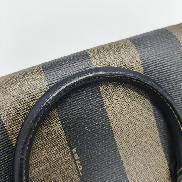 Coated Canvas Top Handle Bag Brown