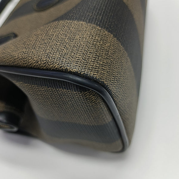 Coated Canvas Top Handle Bag Brown