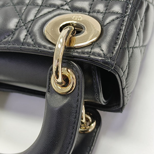 Lady Dior Mini Cannage Lambskin Black