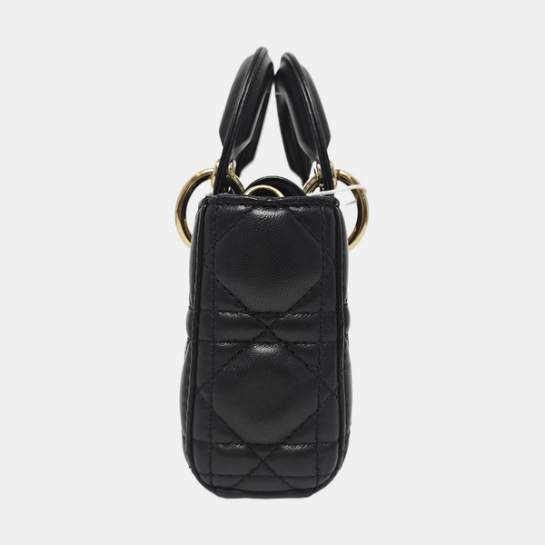 Lady D-Joy Super Mini Cannage Lambskin Black