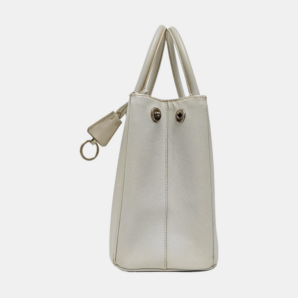 Galleria Medium Saffiano Calfskin White