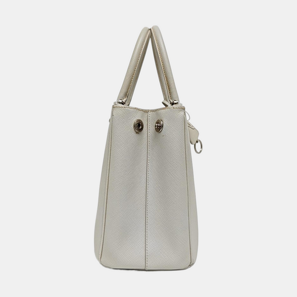 Galleria Medium Saffiano Calfskin White