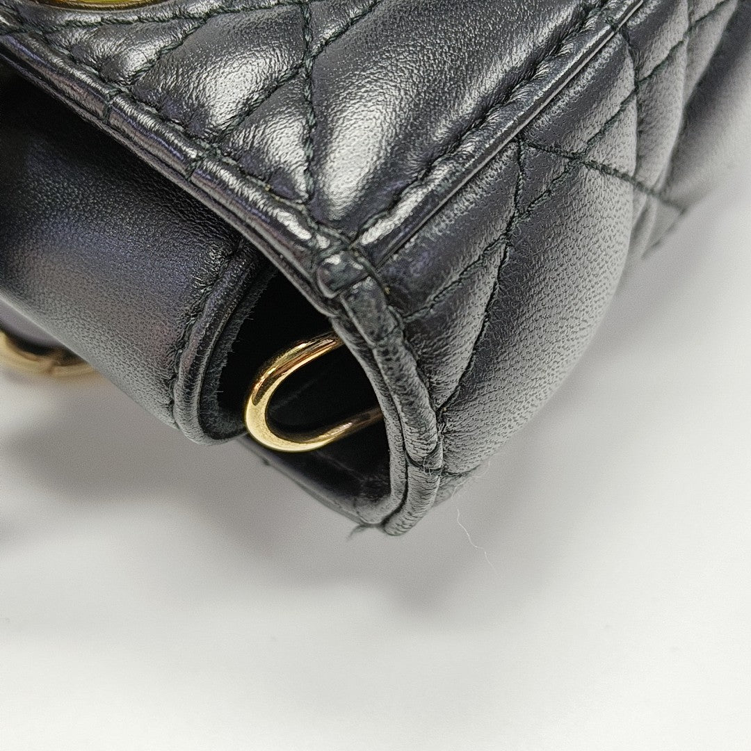 Lady D-Joy Super Mini Cannage Lambskin Black