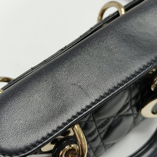 Lady D-Joy Super Mini Cannage Lambskin Black