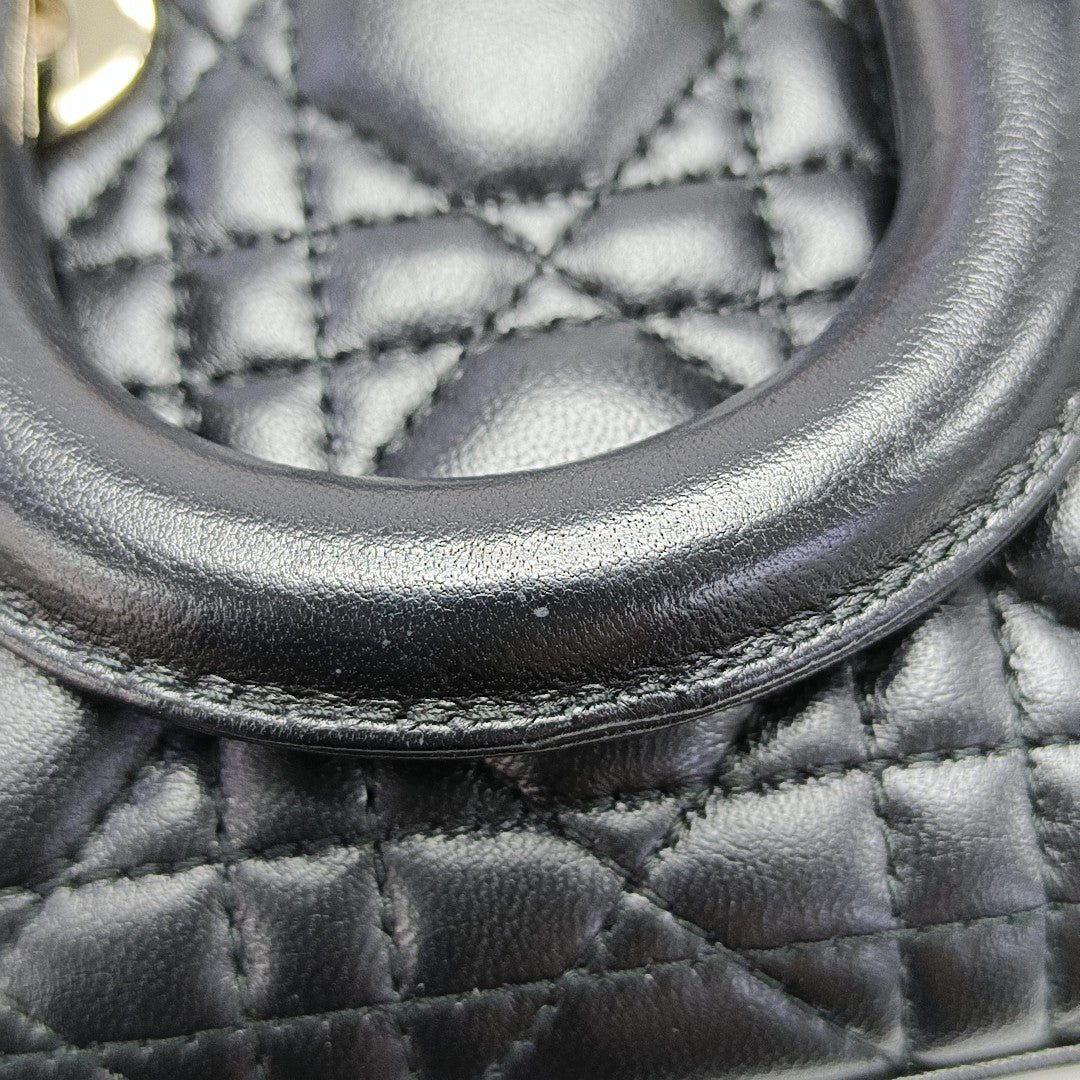 Lady D-Joy Super Mini Cannage Lambskin Black