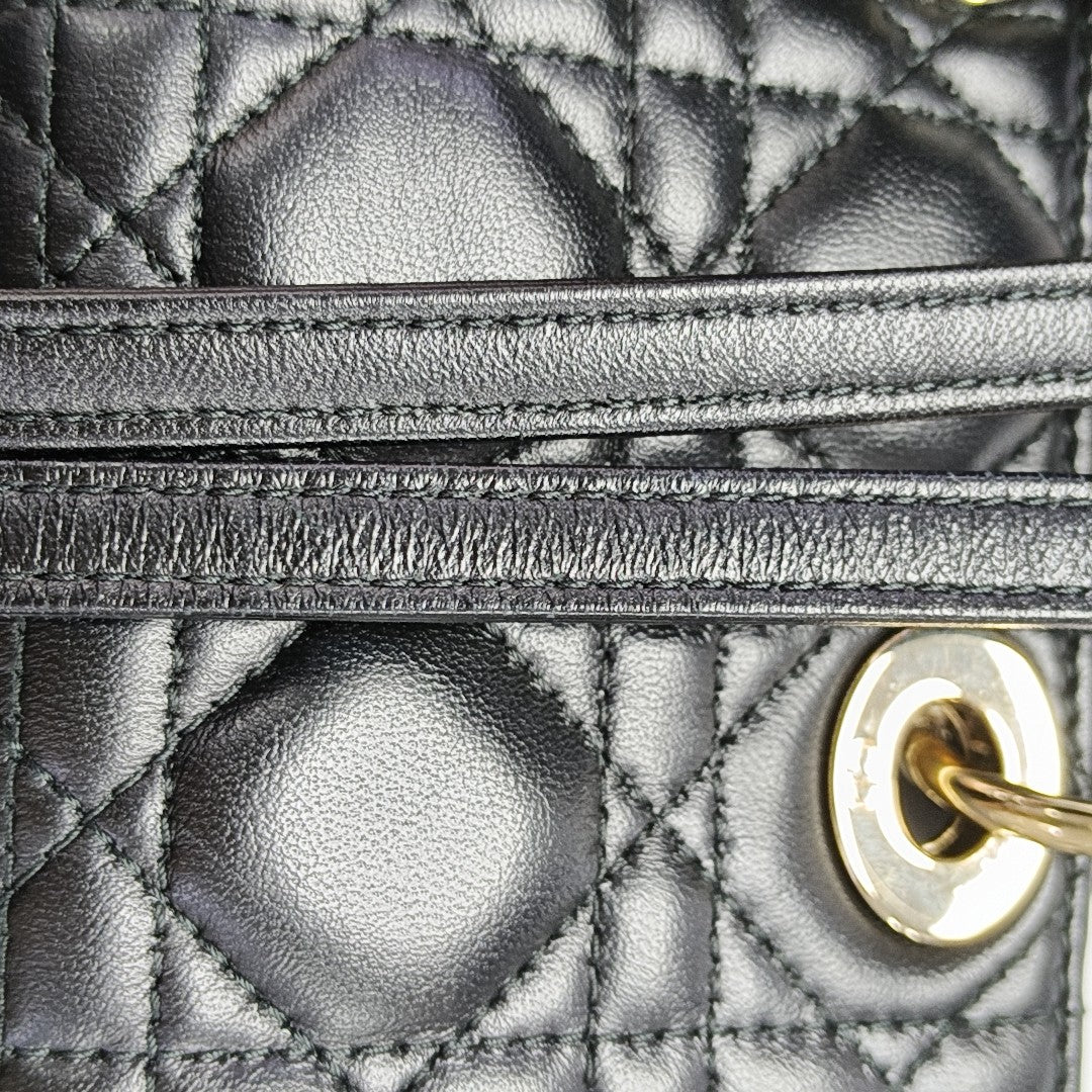 Lady D-Joy Super Mini Cannage Lambskin Black