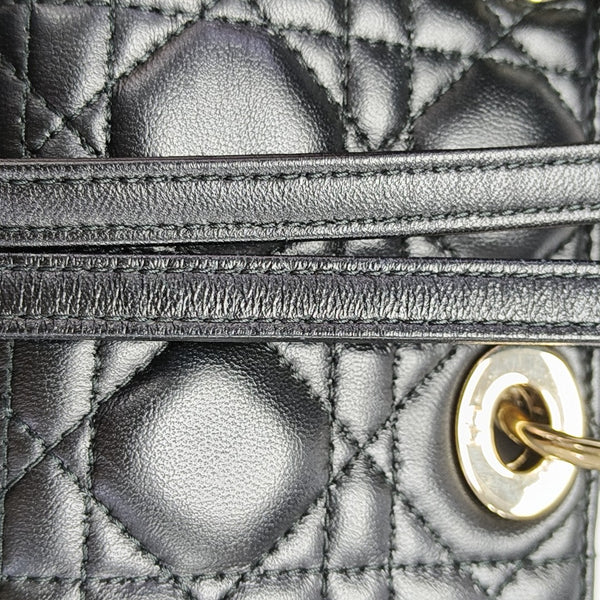Lady D-Joy Super Mini Cannage Lambskin Black