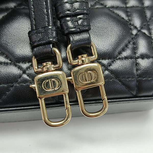 Lady D-Joy Super Mini Cannage Lambskin Black