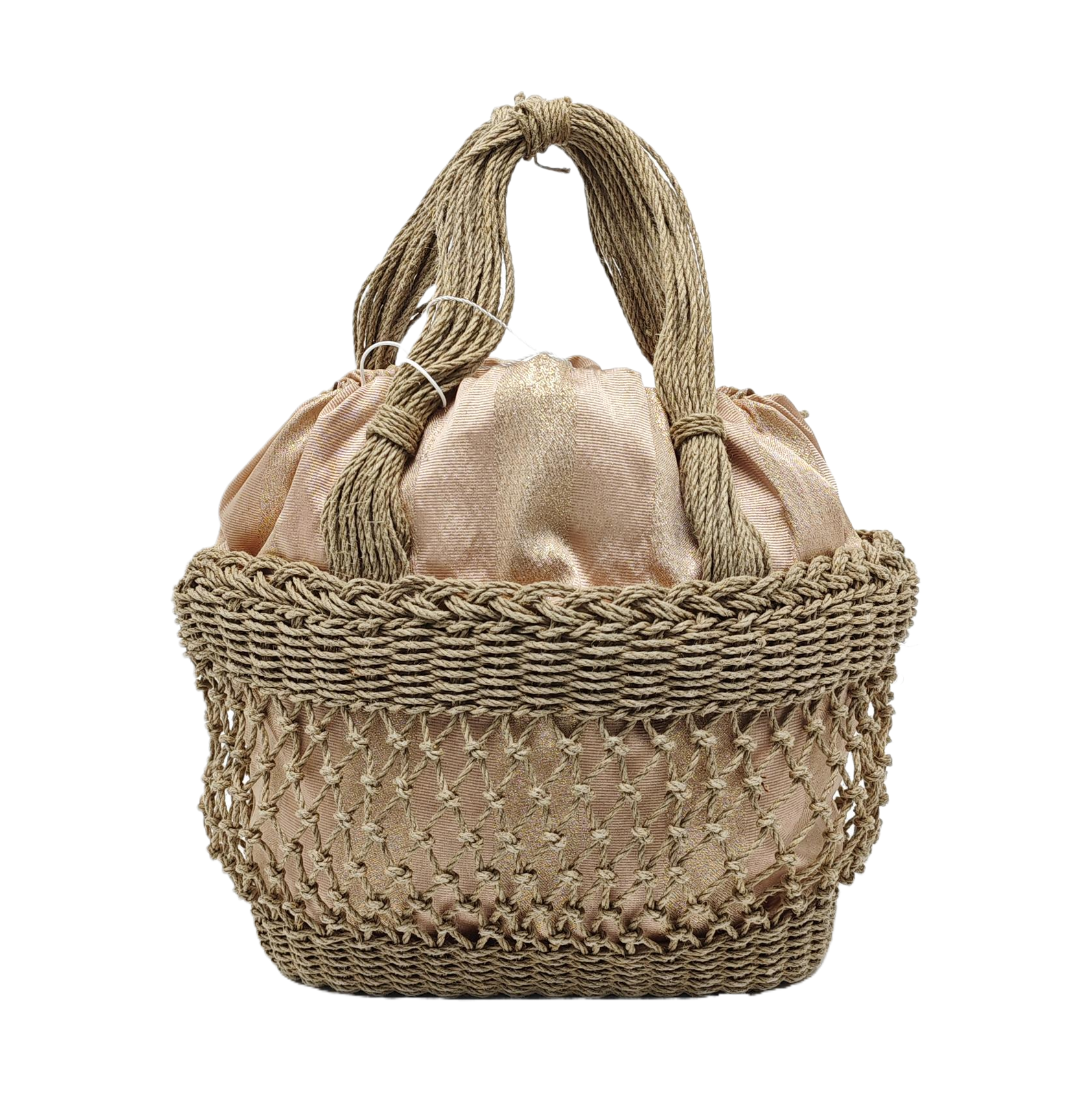 Fabric Top Handle Bag Pink