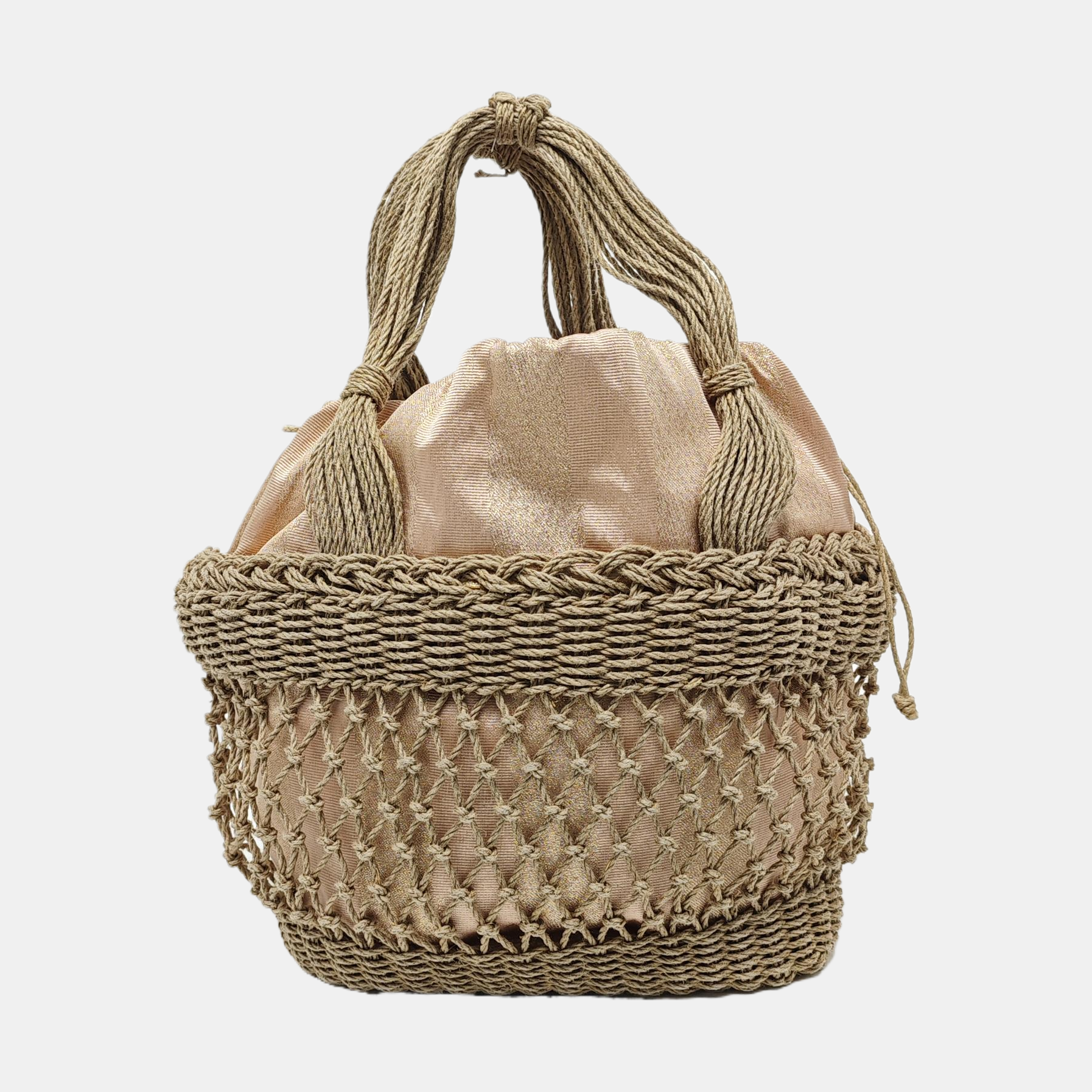 Fabric Top Handle Bag Pink