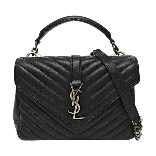 COLLEGE Medium Chevron Lambskin Black