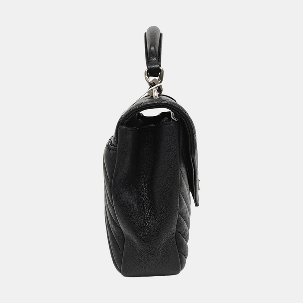 COLLEGE Medium Chevron Lambskin Black