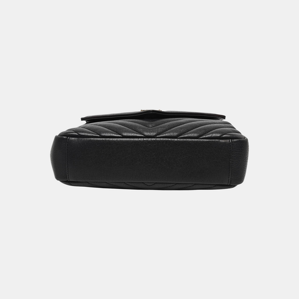 COLLEGE Medium Chevron Lambskin Black