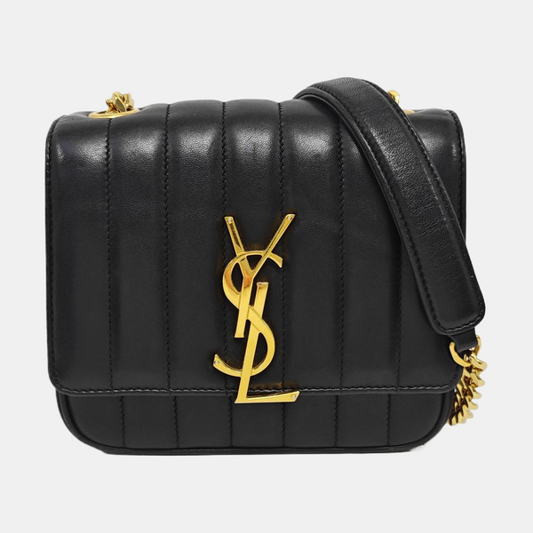 VICKY Small Quilted Lambskin Black