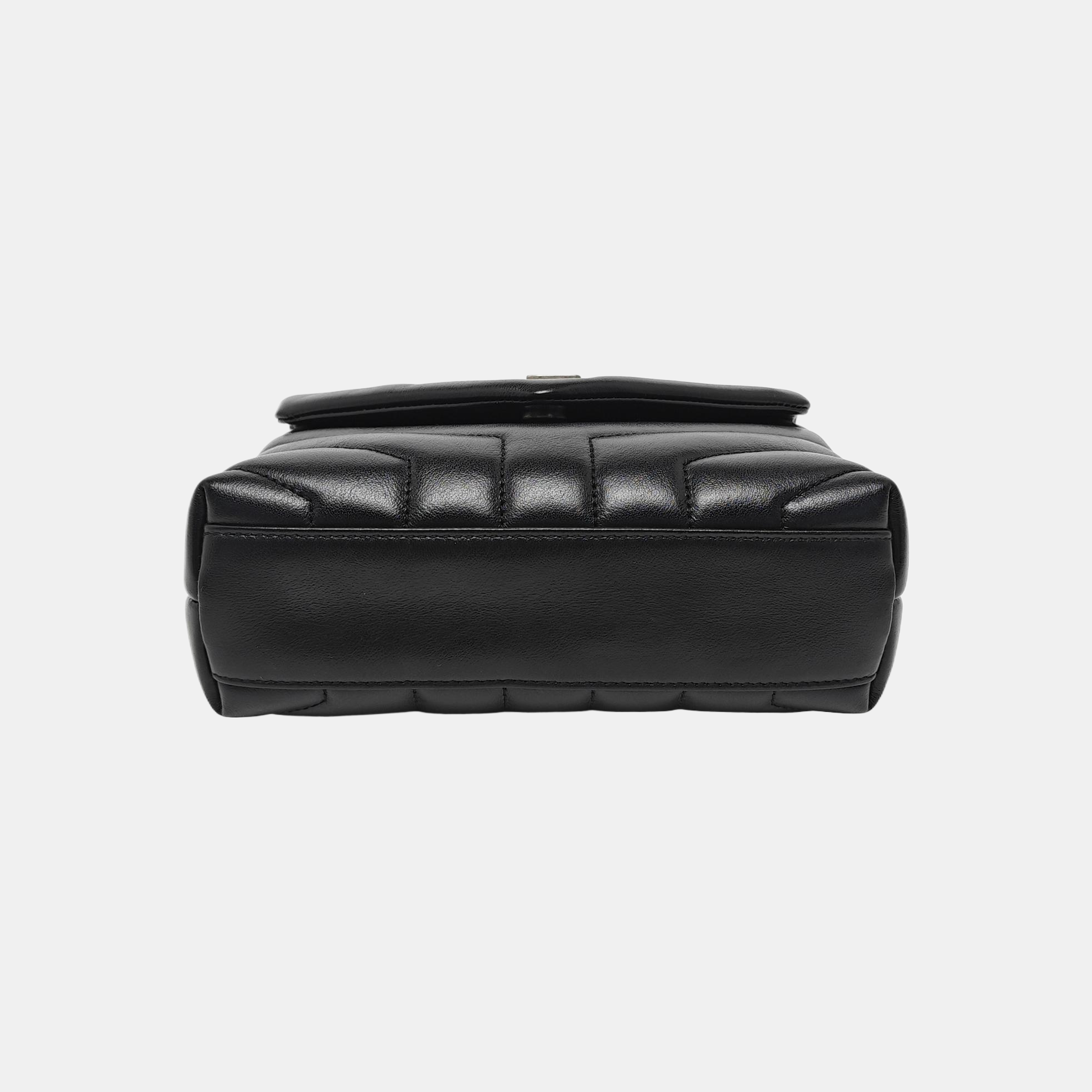 LOULOU Extra Small Chevron Calfskin Black