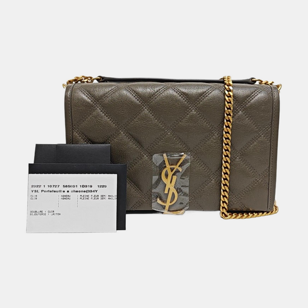 KATE Medium Quilted Calfskin Gray