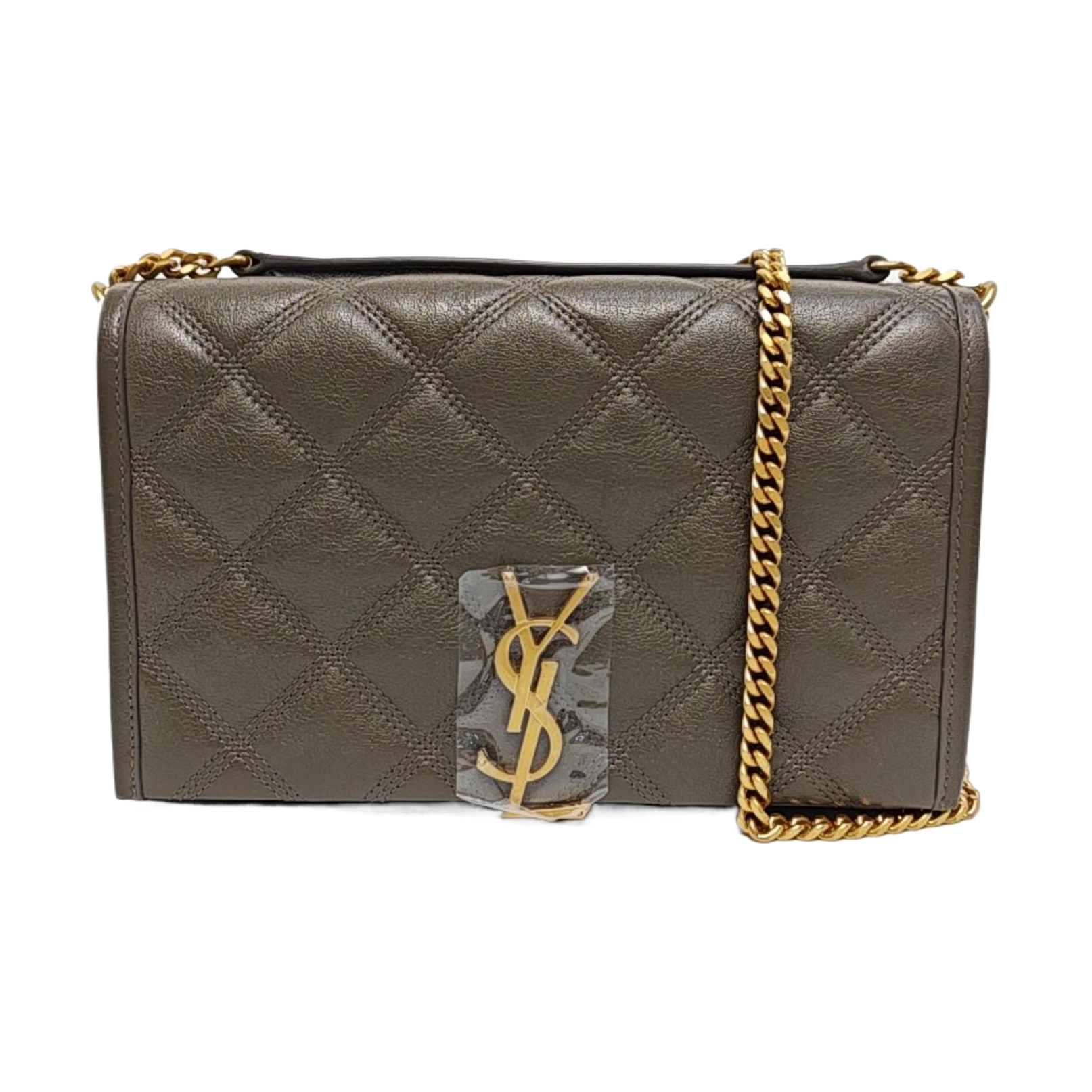 KATE Medium Quilted Calfskin Gray
