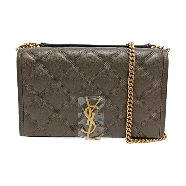 KATE Medium Quilted Calfskin Gray