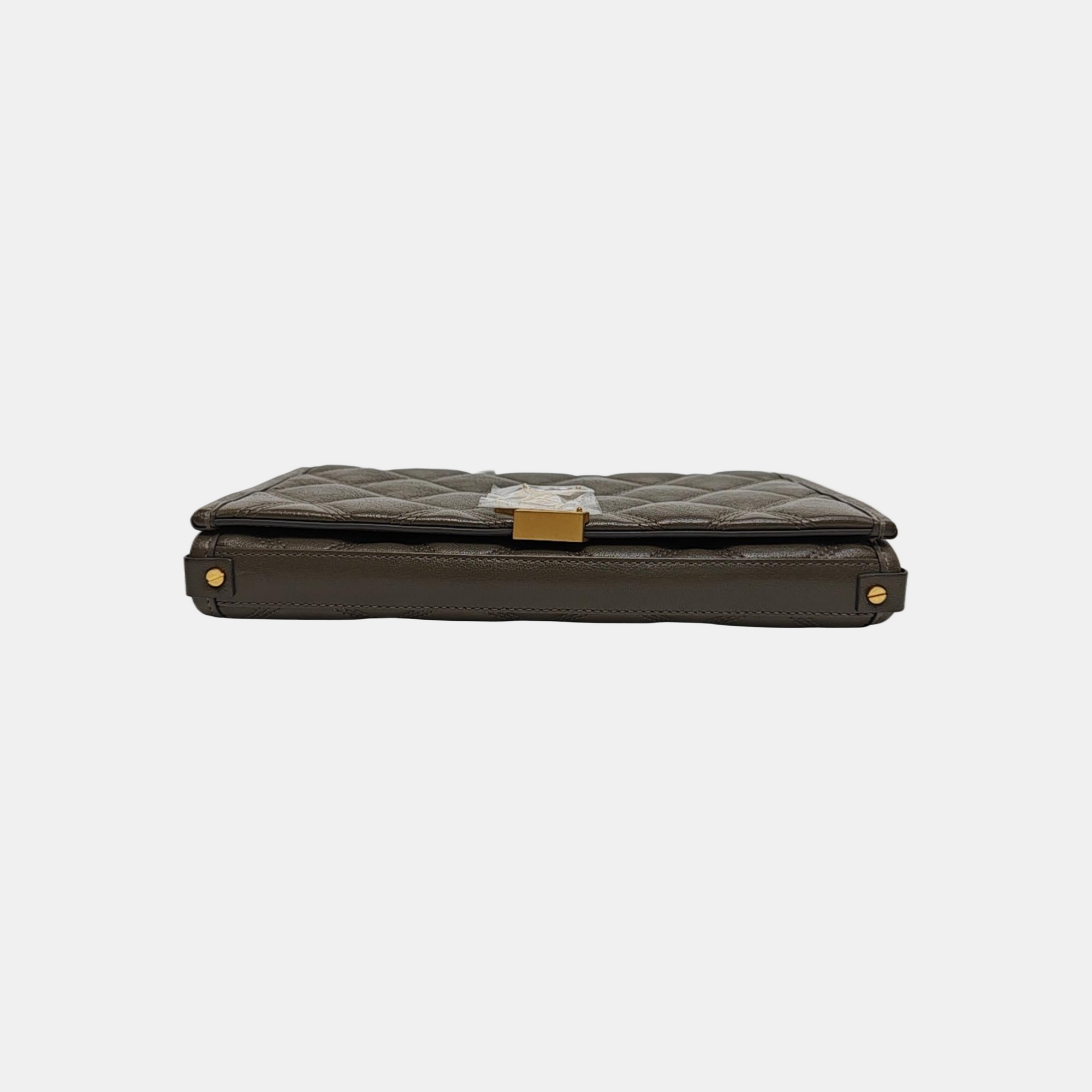 KATE Medium Quilted Calfskin Gray