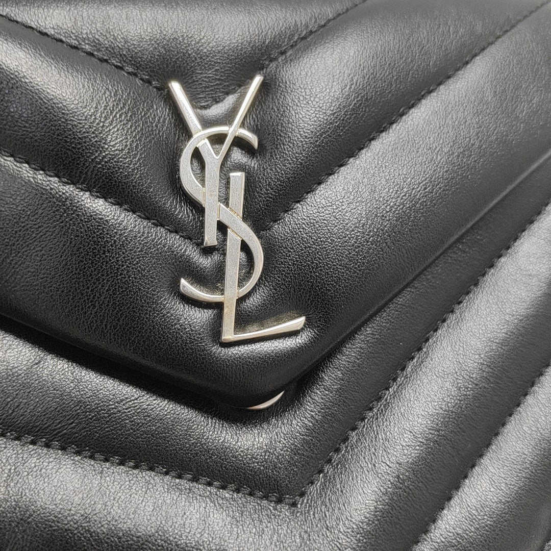 LOULOU Extra Small Chevron Calfskin Black