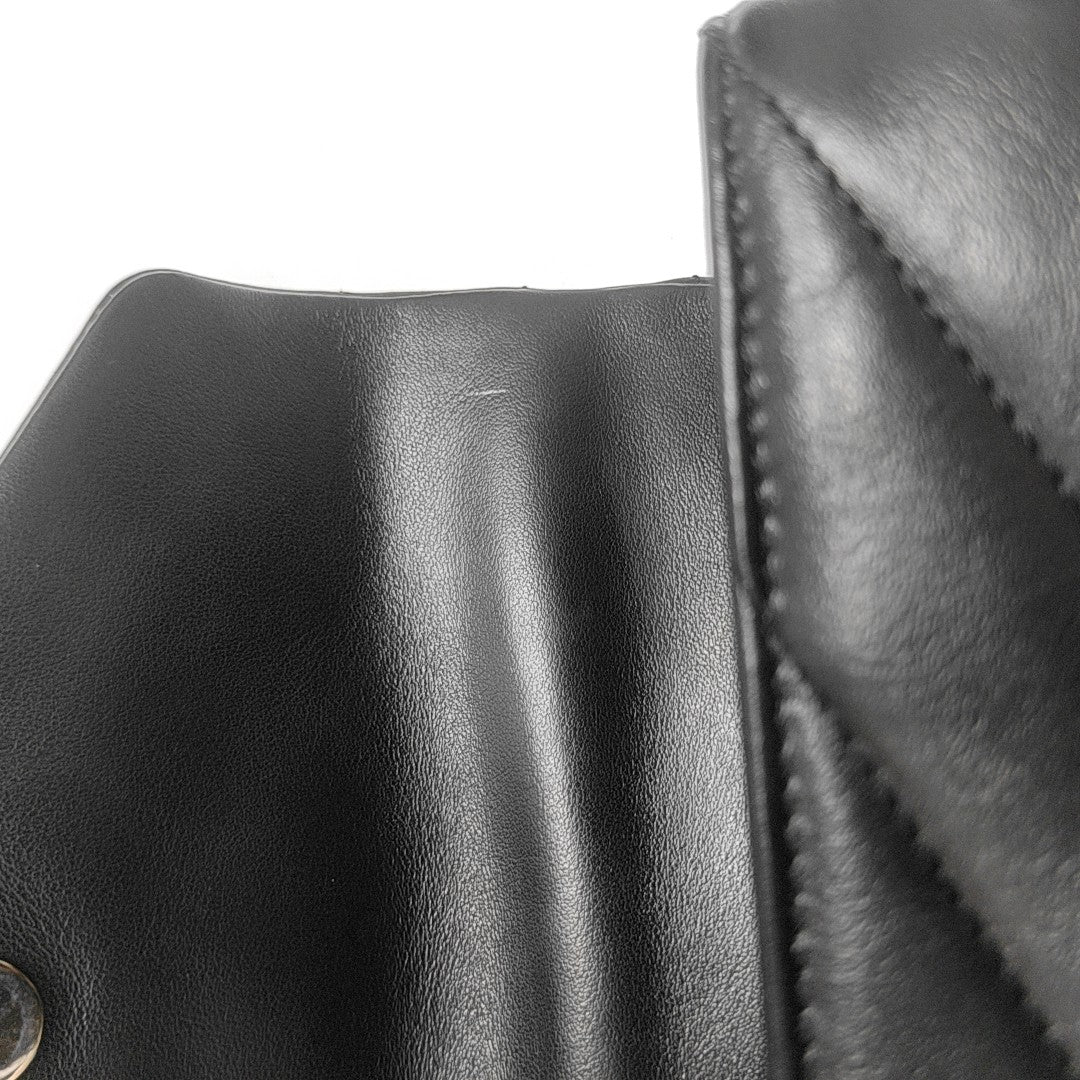 LOULOU Extra Small Chevron Calfskin Black